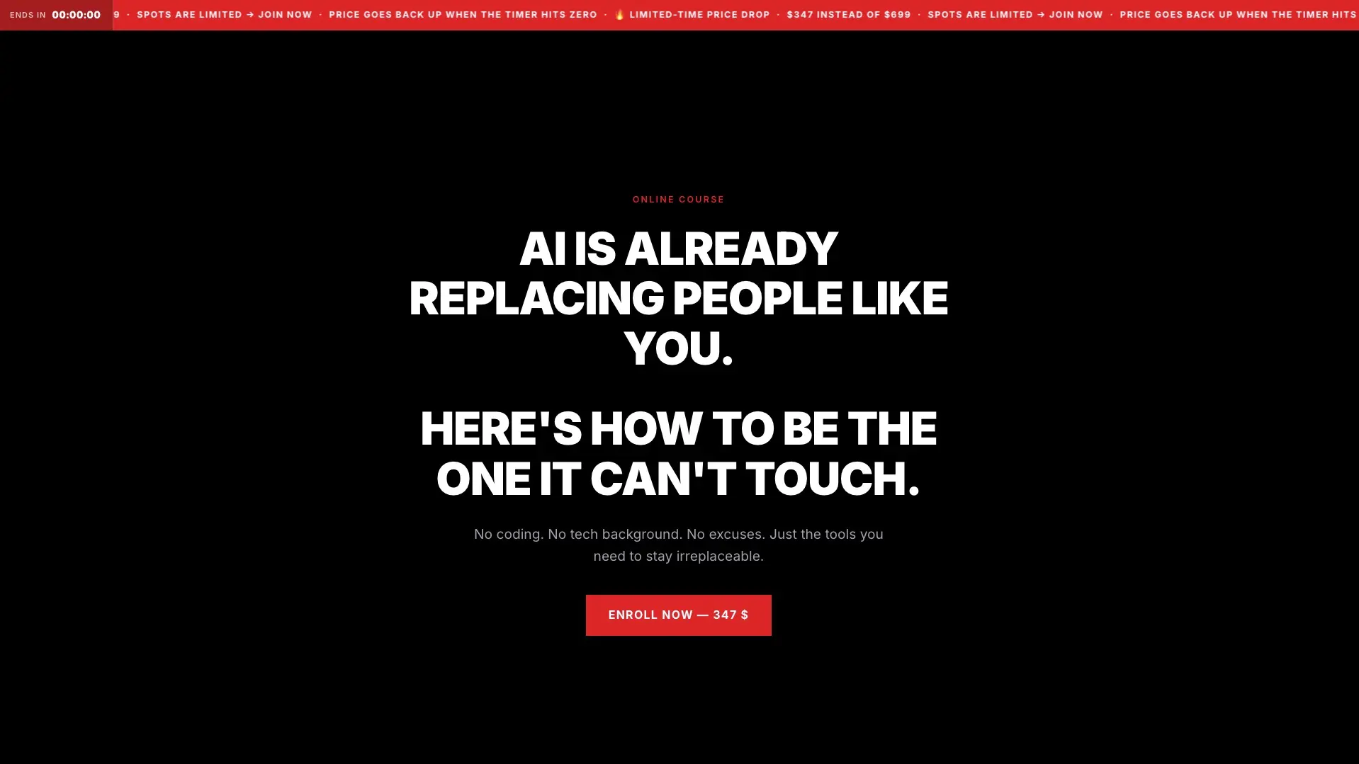 Save Your Job Landing Page